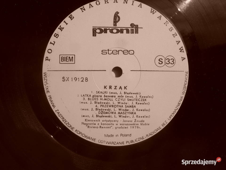 K Plyta winylowa LP rock KRZAK BIUES ROCK BAND