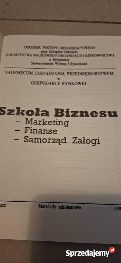 Szkoła Biznesu 1991 Unikatowy podręcznik wielkopolskie sprzedam