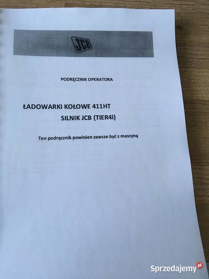 dtr instrukcja obsługi ładowarka jcb 411ht i Szczecin sprzedam