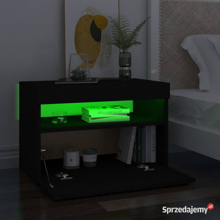 Szafki TV z oświetleniem LED 2 czarne 60x35x40 Warszawa sprzedam