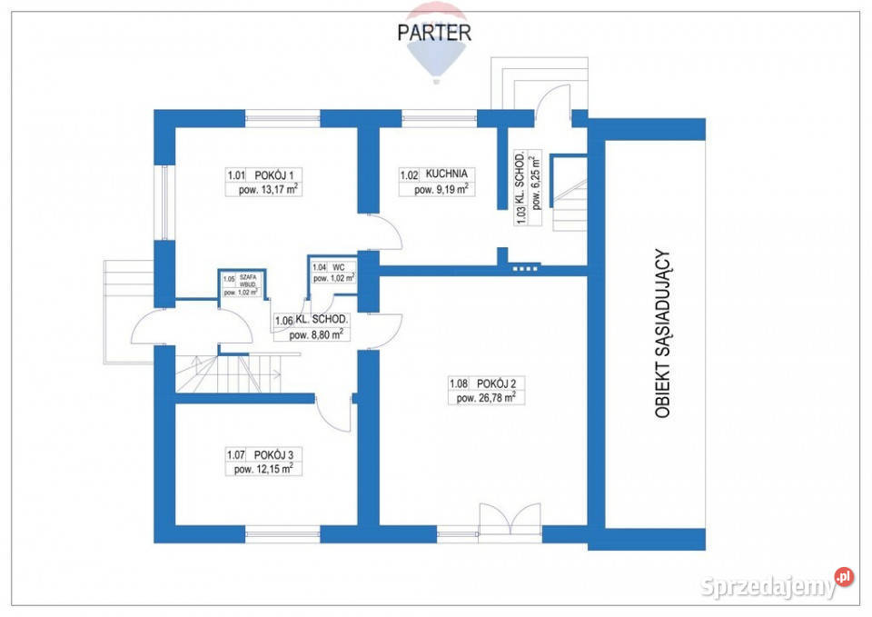 Mieszkalny na biuro S2 i stacji kolejki mazowieckie