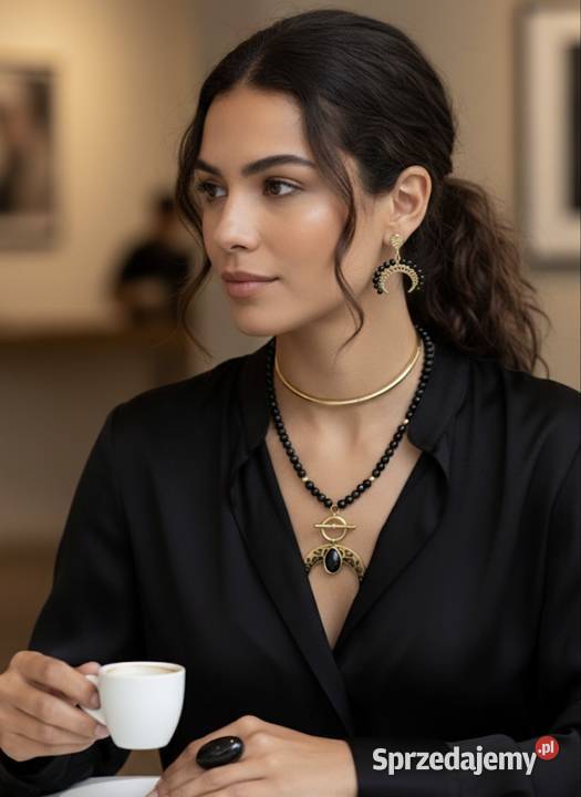 Komplet damski Naszyjnik Kolczyki Pierścionek Wolsztyn