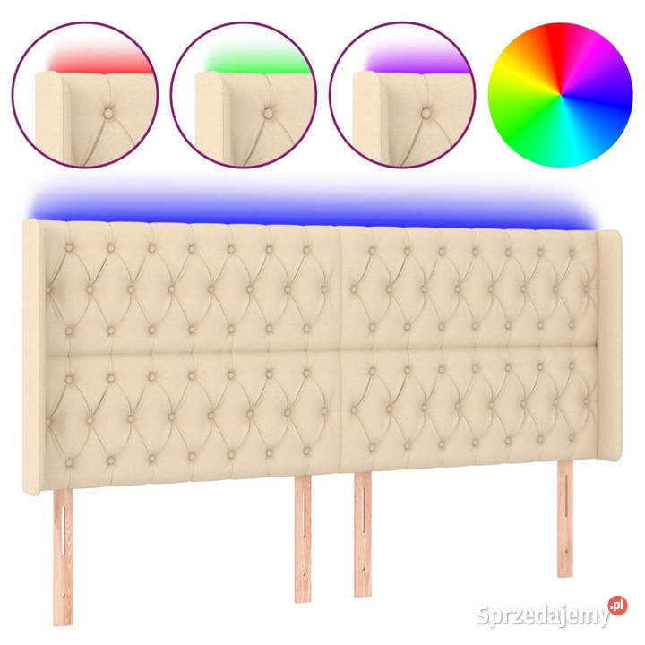 Zagłówek do łóżka z LED kremowy 203x16x118128 Warszawa