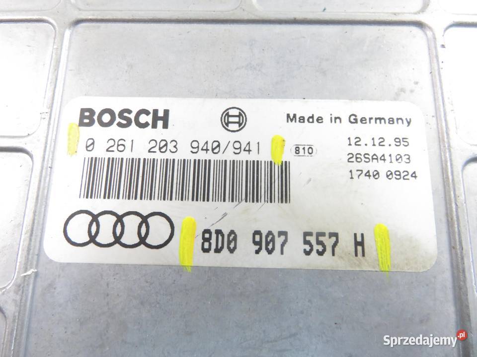 STEROWNIK AUDI A4 8D2 B5 16 8V 8D0907557H Komputery Części samochodowe sprzedam