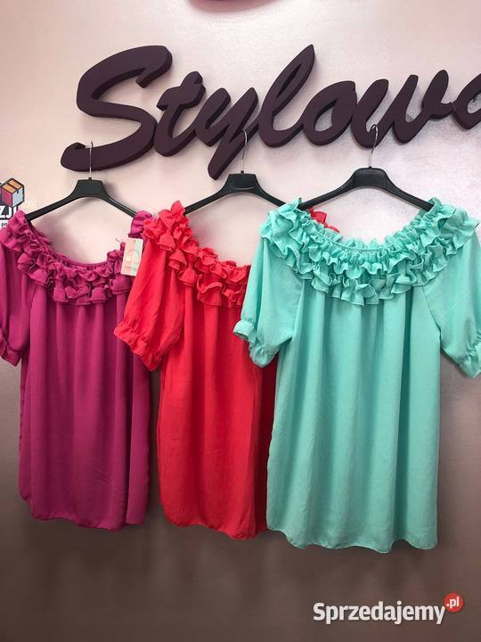 Bluzka Damska HISZPANKA oversize UNI falbanka Pątnów