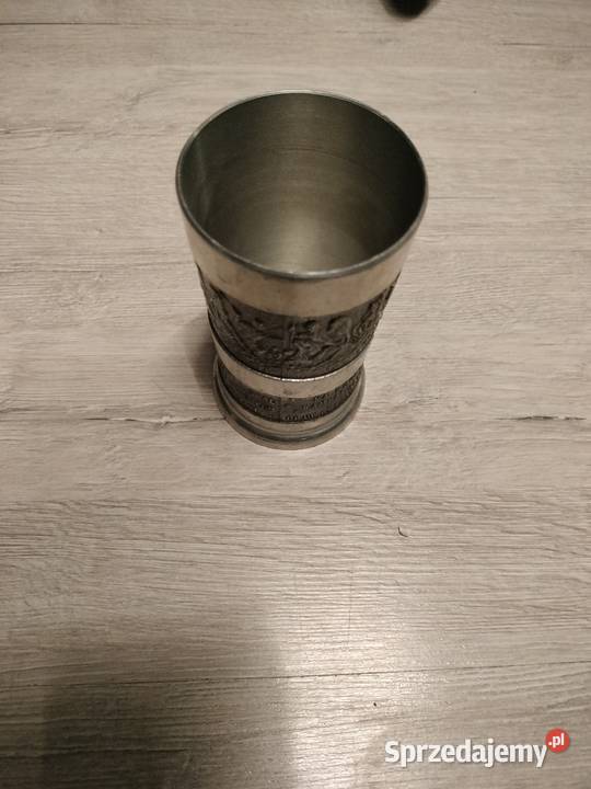 Metalowy kubek cynowy kielich sygnowany Choszczno sprzedam