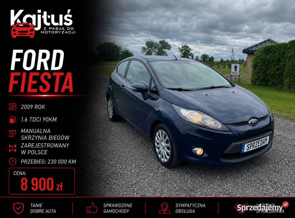 Ford Fiesta MK7 2009R 16TDCiŚLICZNYStanB Klima manualna Zamość