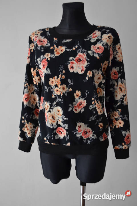 czarna bluzka bluza w kwiaty S mazowieckie