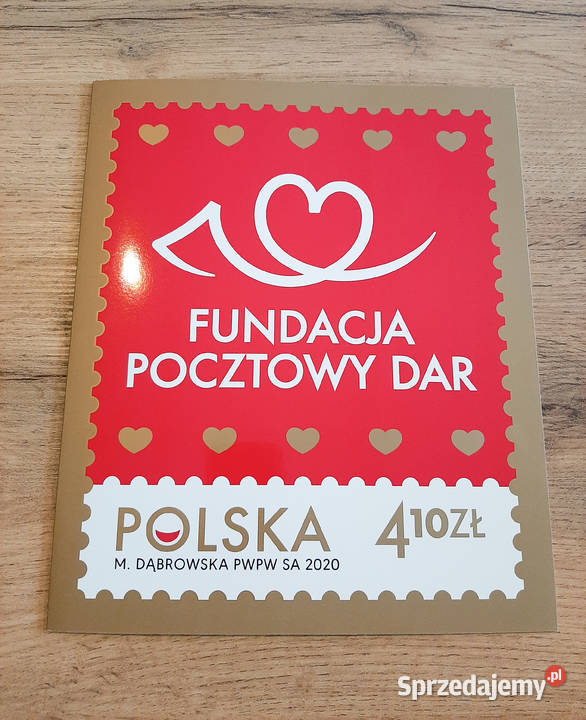 Folder ze znaczkiem Fundacja pocztowy dar edycja