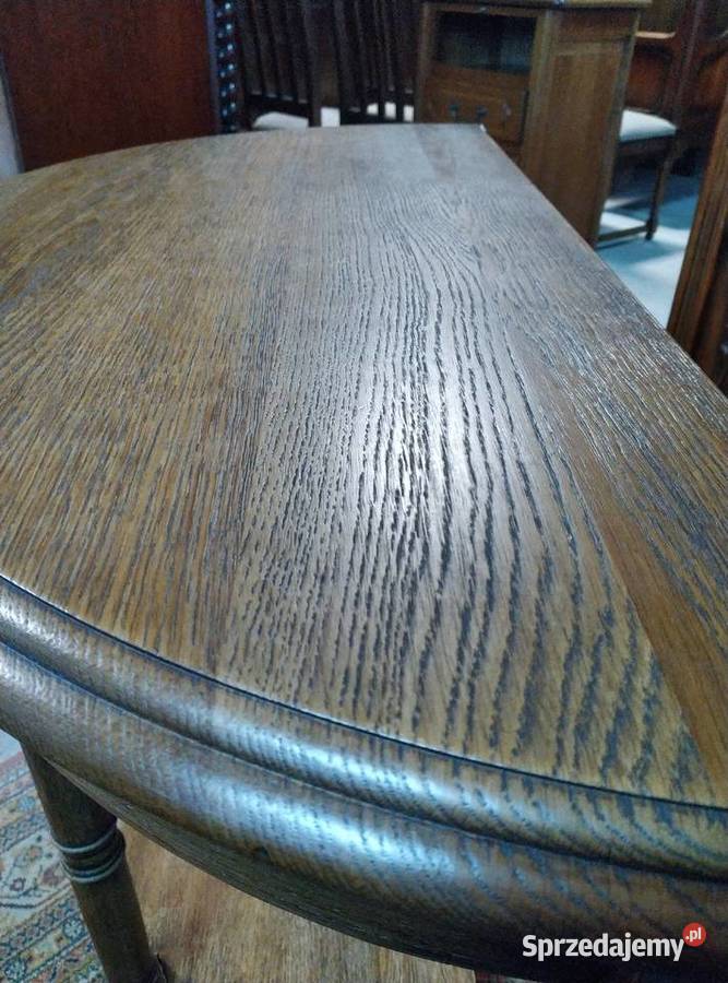 Konsola przyścienna dębowa półokrągła stolik Białystok sprzedam