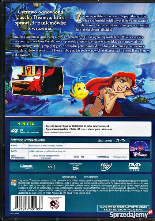 MAŁA SYRENKA TRYLOGIA DISNEY wielkopolskie Kalisz