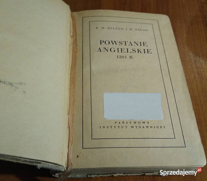 Powstanie angielskie 1381 r R H Hilton i H Fagan Gdańsk