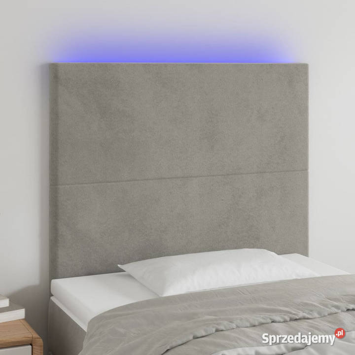Zagłówek do łóżka z LED jasnoszary 100x5x118128 Warszawa
