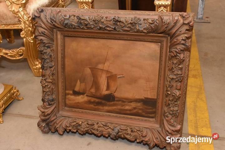 Okręty Na Wzburzonym Morzu Marynistyczny Obraz Kraków