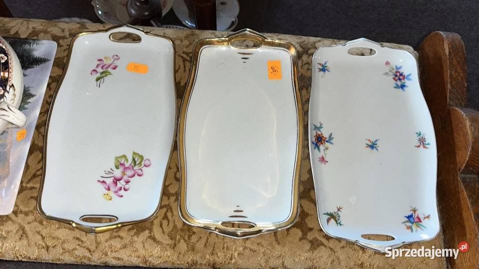 Patera biała porcelana Złocona Bez sygnatury Gdańsk