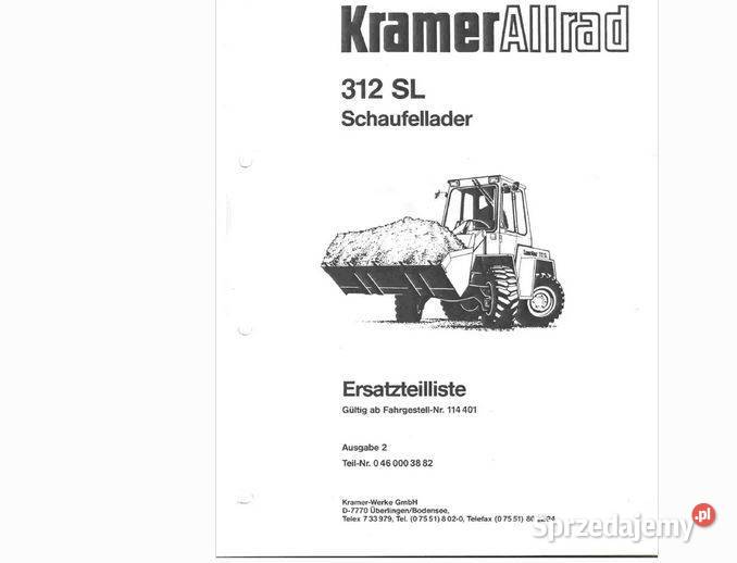Kramer Hoftrac 917 318 312SL katalog części motoryzacja, transport Kielce