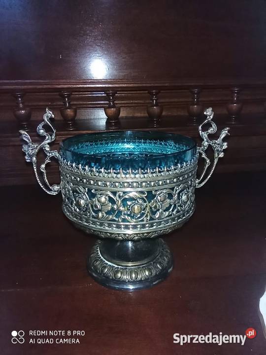 Cukiernica na stopie plater z kobaltowym szkłem Gdańsk