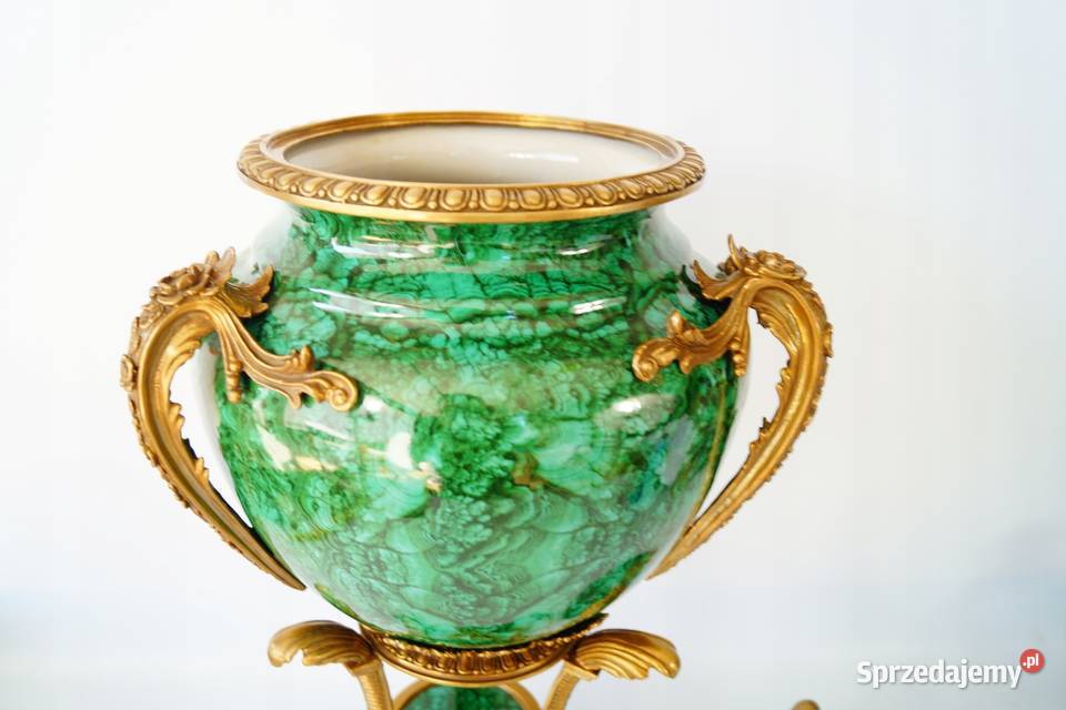 Ogromna waza wazon amfora porcelana brąz Gizałki