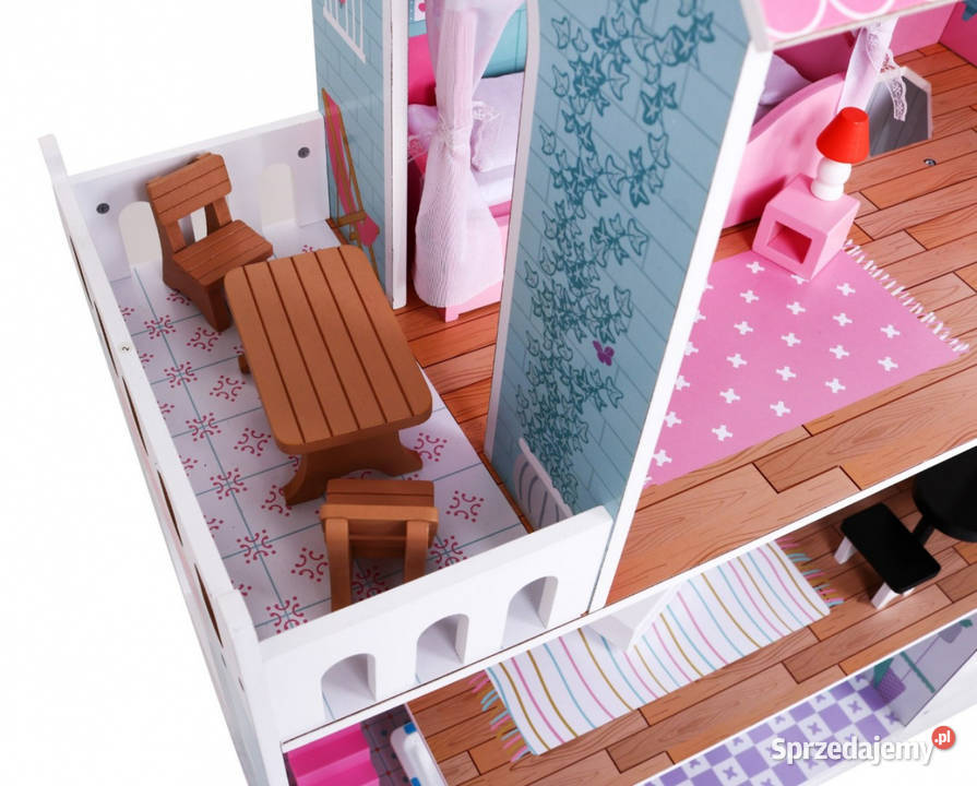 Domek drewniany lalek z akcesoriami ogródek 3 Warszawa