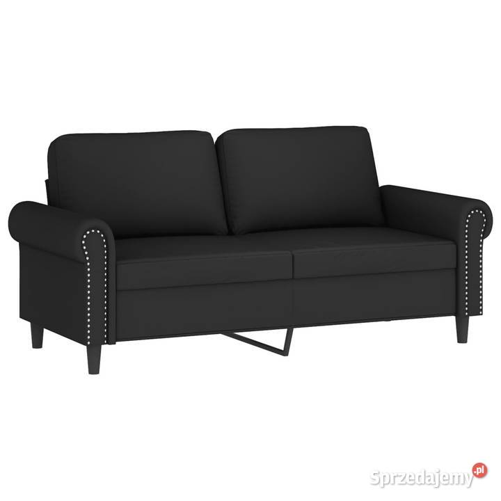 2osobowa sofa z poduszkami czarna 140 aksamit Warszawa