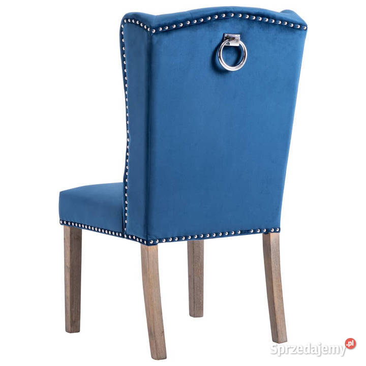 Krzesła stołowe 2 niebieskie aksamitne WM3055847