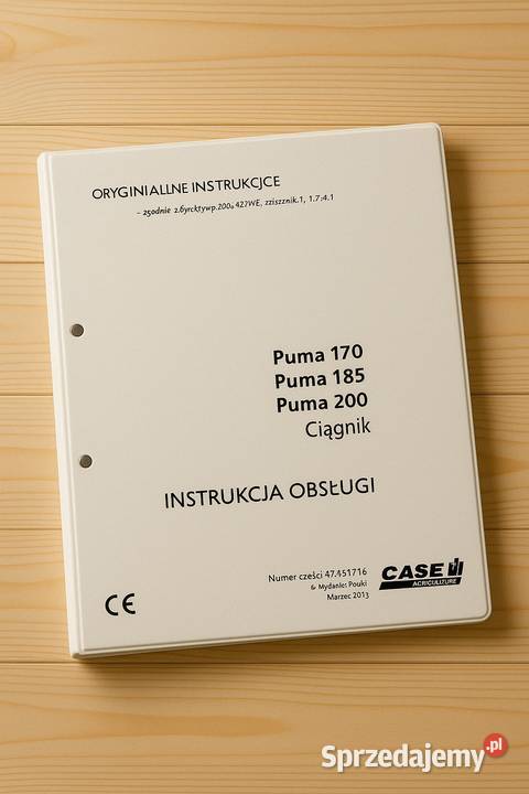 CASE PUMA 170 185 200 215 instrukcja obsługi pomorskie sprzedam