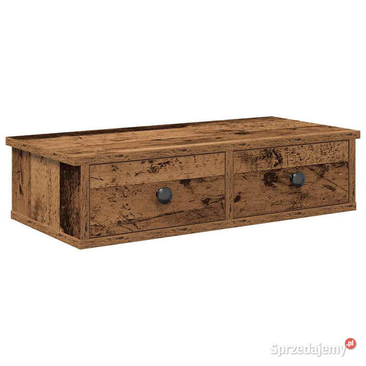Półka ścienna z szufladami stare drewno 60x25x15 mazowieckie Warszawa