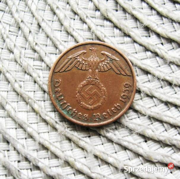 Niemcy 2 Pfennigi 1939r A Brąz wielkopolskie Kalisz