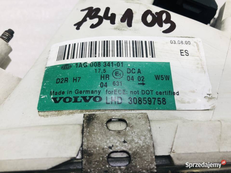 LAMPA LEWY PRZÓD XENON VOLVO V40 1AG00834101 EU