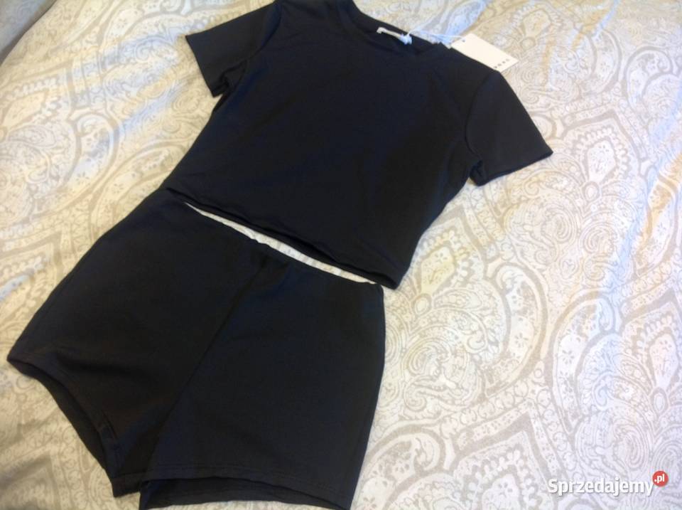Komplet Czarny Damski LOVERY S Top Szorty NOWY