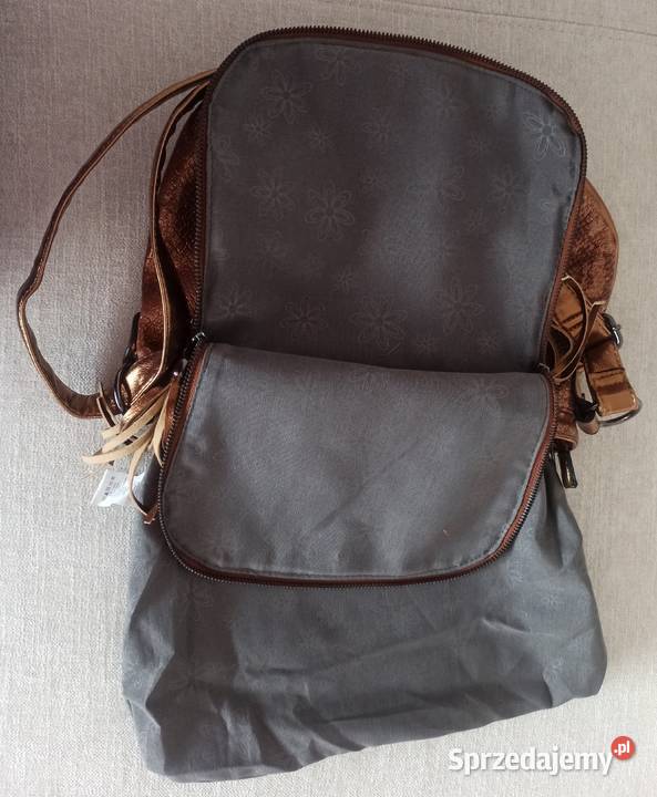 Torebka miejska w kolorze miedzi 13x24x32 24cm lubelskie Radzyń Podlaski