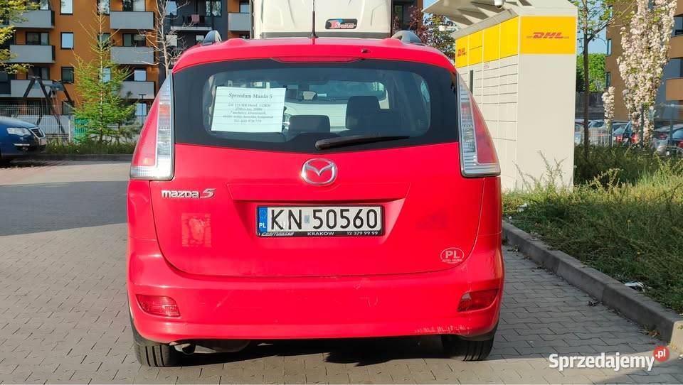 Mazda 5 2008 r 20 Diesel 7 Os uszkodzony Kraków sprzedam