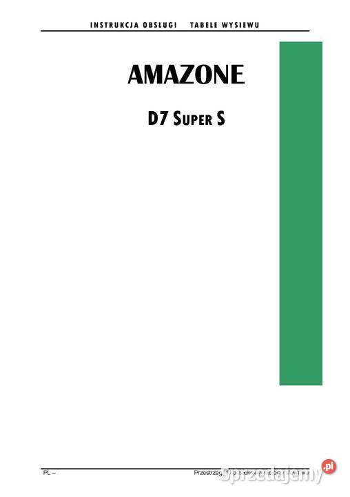 Amazone D4 D5 D7 D8 DL E tabele wysiewu Szamotuły