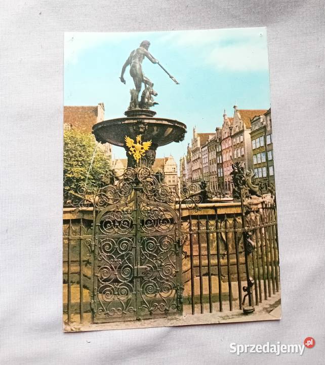 Pocztówka Gdańsk Fontanna Neptuna z XVII w Ruch Antyki, Sztuka, Kolekcje Koźminek