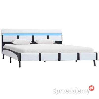 vidaXL Rama łóżka z LED biała sztuczna mazowieckie