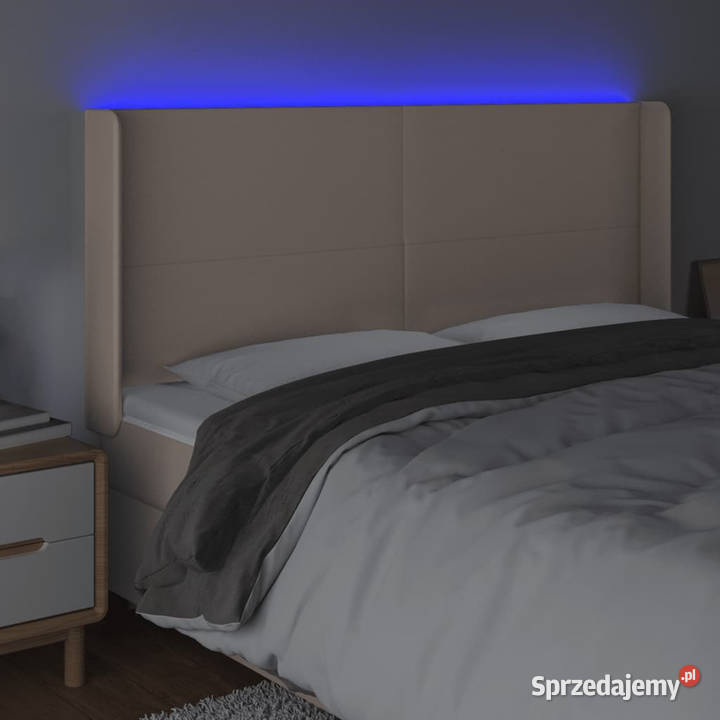 Zagłówek do łóżka z LED cappuccino 183x16x118128