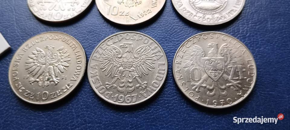 Stare monety 6 monet 10 złotych PRL Polska Lesko