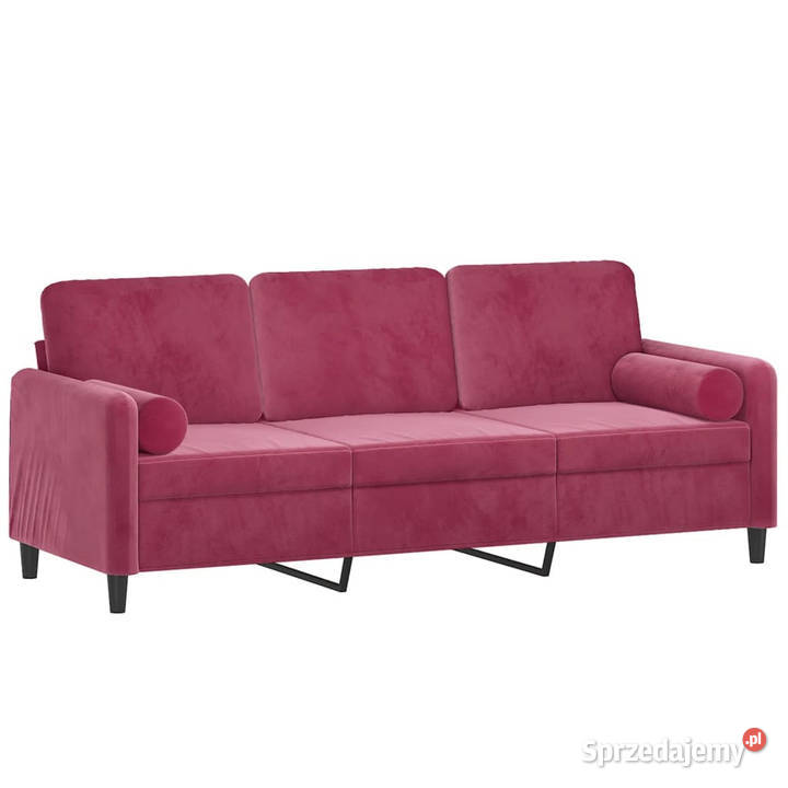 3osobowa sofa z poduszkami winna czerwień 180 Warszawa