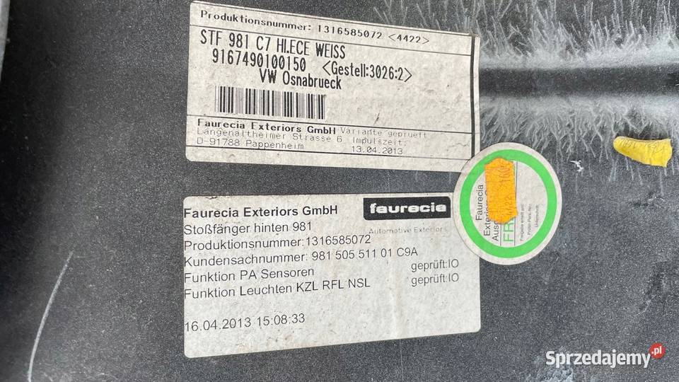 PORSCHE CAYMAN 981 ZDERZAK TYLNY TYŁ Gorzów Wielkopolski