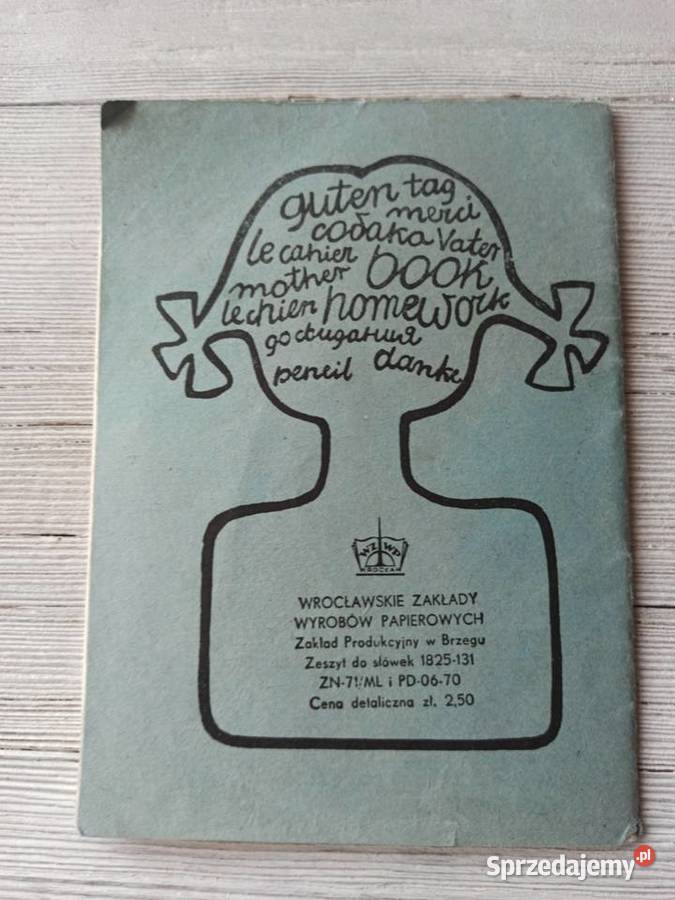 Stary zeszyt do słówek WZ WP Zakład Produkcyjny Bielsko-Biała sprzedam