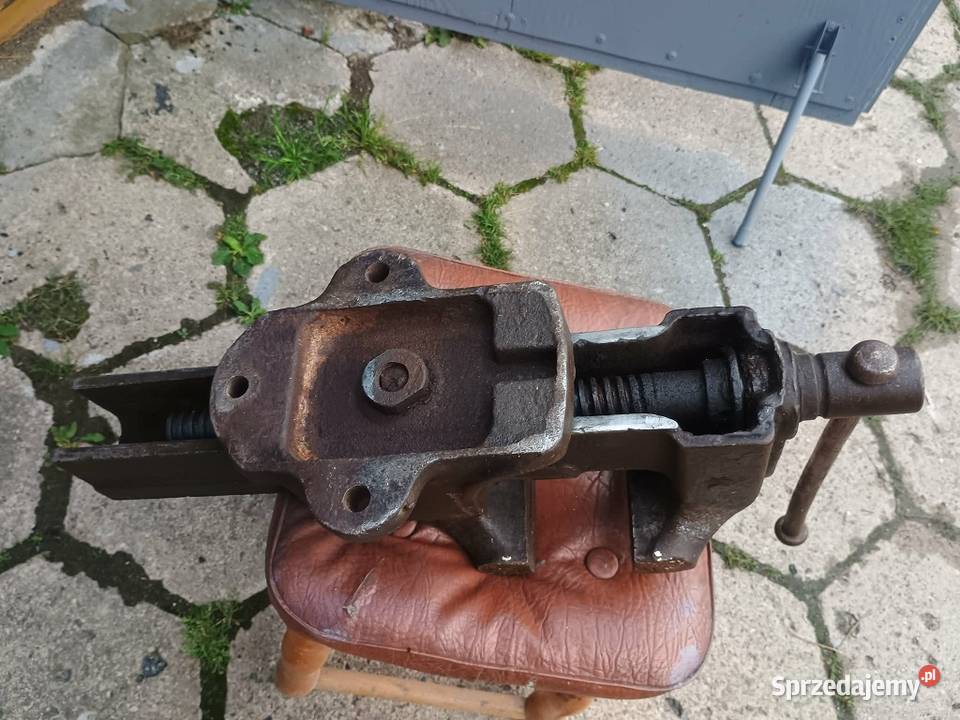Stare przedwojenne imadło ciężkie stalowe Łódź