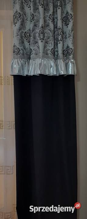 Zasłony glamour srebrne falbany