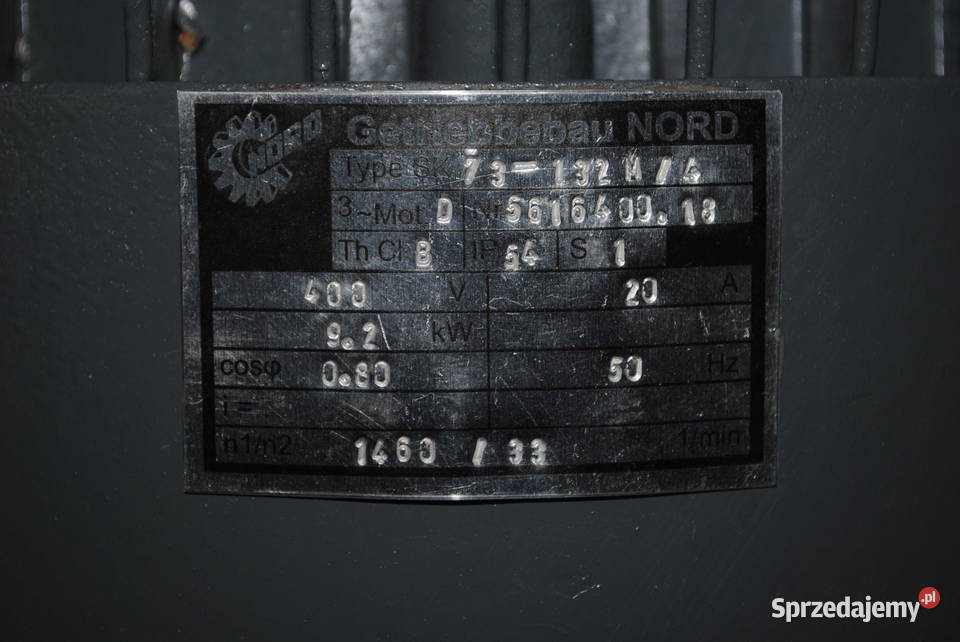 Motoreduktor 92kw 33obrmin FIRMY NORD Kargowa