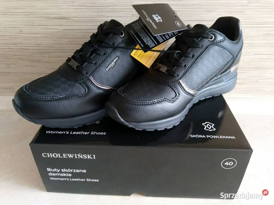 NOWE Damskie buty skórzane sznurowane wiązane
