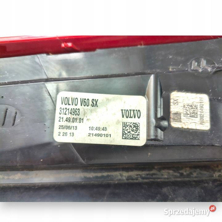 LAMPA LEWA Volvo V60 20102018 tylna tylnia lewy Lampy tylne Chełm
