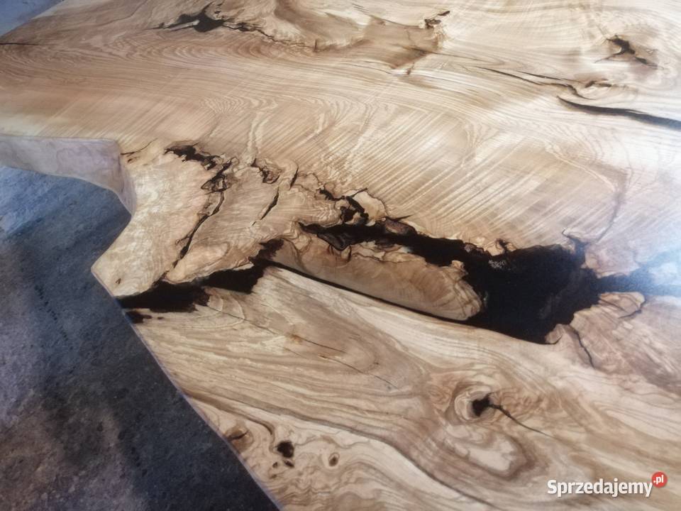 Stół monolit 300x107x7jesion dab oak epoxy resin