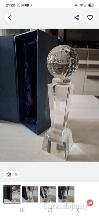 Puchar Trofeum golf statuetka kryształowa Głogówek sprzedam