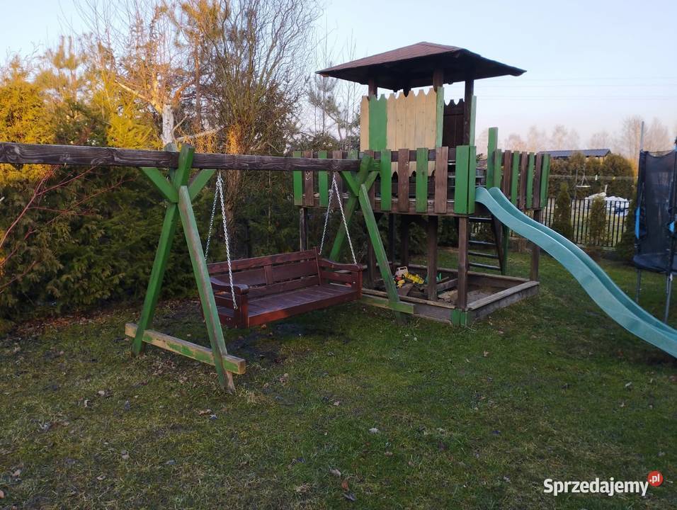 drewniany plac zabaw dzieci solidna konstrukcja Dom i Ogród Głogów Małopolski