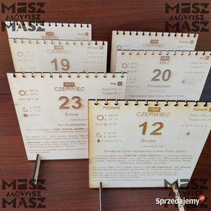 Kartka z kalendarza 17 drewno 18 40 50urodziny Racot