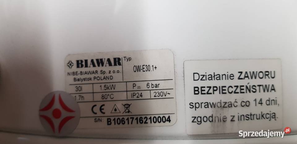 Pdgrzewaczbojler elektryczny 30litrow